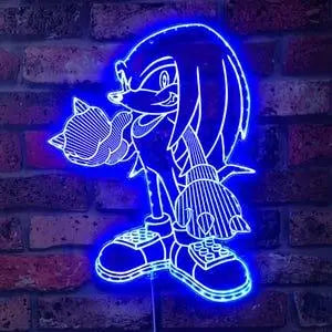 Custom Knuckles Chroma Shape Light Sign, hedgehog Nights Light, Neon 16 millions Colors Transition Wall Plaque FYLZGO Signs