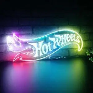Hotwheels Garage Chroma Shape Light Sign, Car Collector Room Night Light, Neon 16 millions Colors Transition Wall Plaque FYLZGO Signs