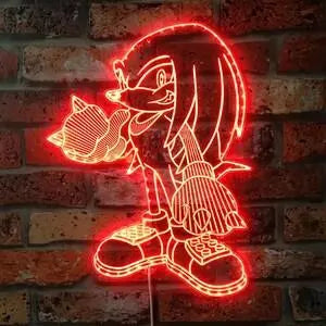 Custom Knuckles Chroma Shape Light Sign, hedgehog Nights Light, Neon 16 millions Colors Transition Wall Plaque FYLZGO Signs