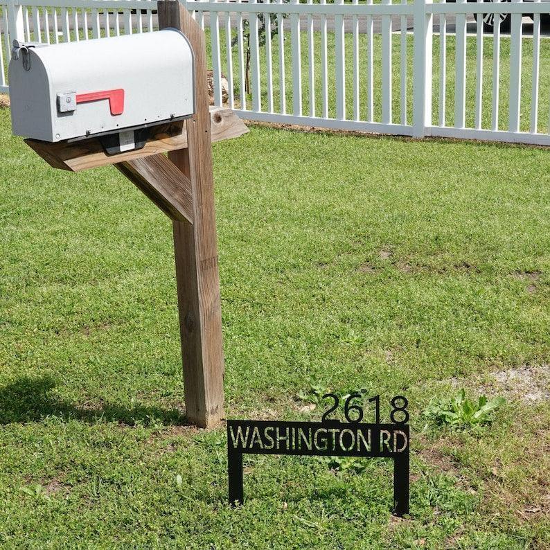 Lawn Address Monogram Metal Sign, Custom Address Sign, Address Sign, Outdoor patio FYLZGO Signs