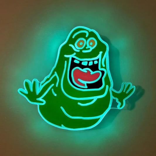 Ghostbusters Slimer Sign , Neon like , LED , Light , Wall decor, night light, edge Lit LED, fan art FYLZGO Signs
