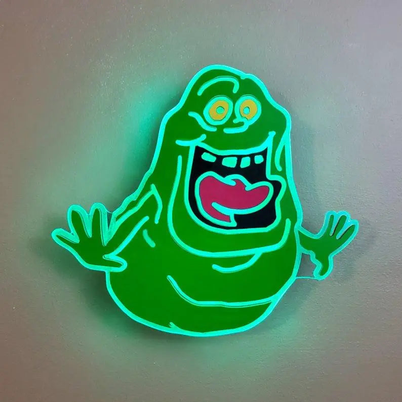 Ghostbusters Slimer Sign , Neon like , LED , Light , Wall decor, night light, edge Lit LED, fan art FYLZGO Signs