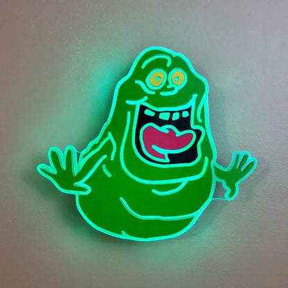 Ghostbusters Slimer Sign , Neon like , LED , Light , Wall decor, night light, edge Lit LED, fan art FYLZGO Signs