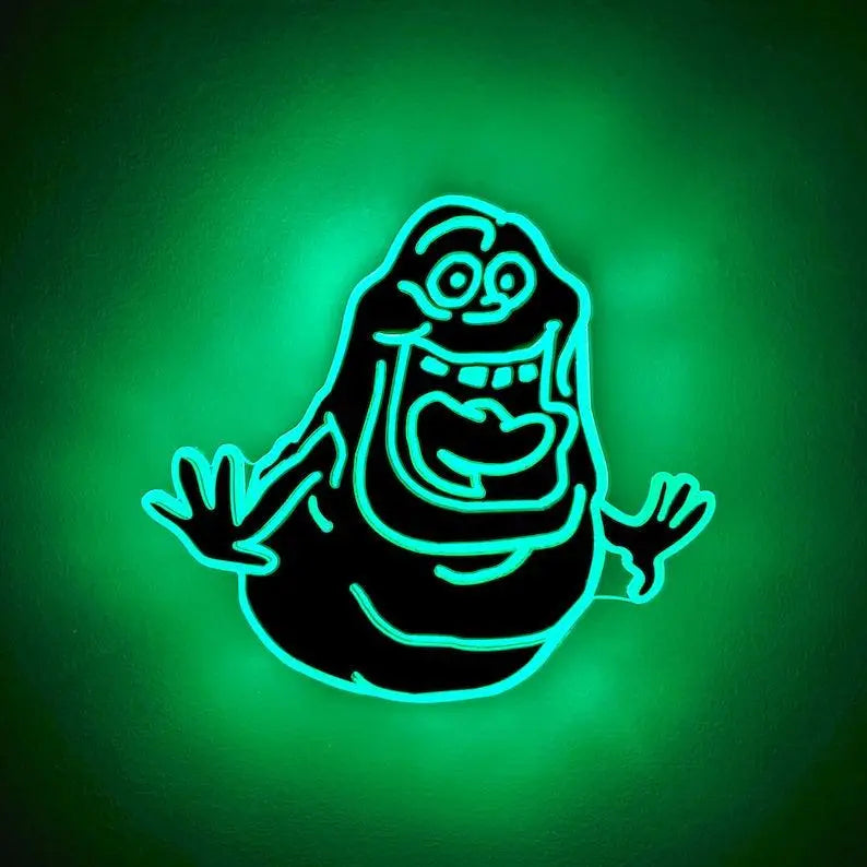 Ghostbusters Slimer Sign , Neon like , LED , Light , Wall decor, night light, edge Lit LED, fan art FYLZGO Signs