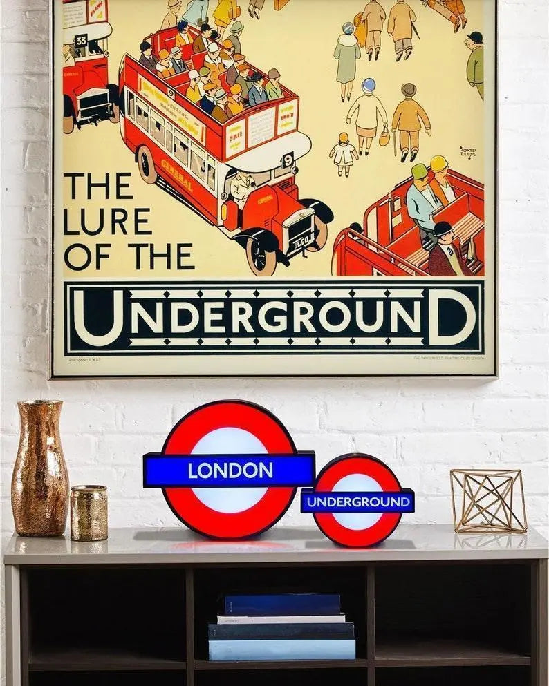 Underground Sign Lightbox - Living Room table light, Bedside Nightlight, desk light, London LED light, Man Cave light FYLZGO Signs