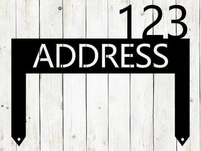 Lawn Address Monogram Metal Sign, Custom Address Sign, Address Sign, Outdoor patio FYLZGO Signs