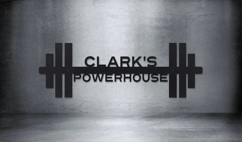 Personalized Home Gym Sign - Work Out - Custom Gym Sign - Workout Wall Art - Custom Home Gym Decor - Personalized Gifts - Barbell Wall Art FYLZGO Signs