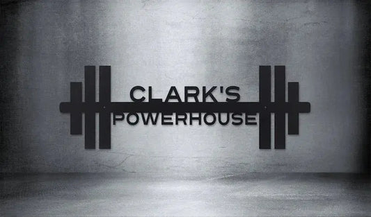 Personalized Home Gym Sign - Work Out - Custom Gym Sign - Workout Wall Art - Custom Home Gym Decor - Personalized Gifts - Barbell Wall Art FYLZGO Signs