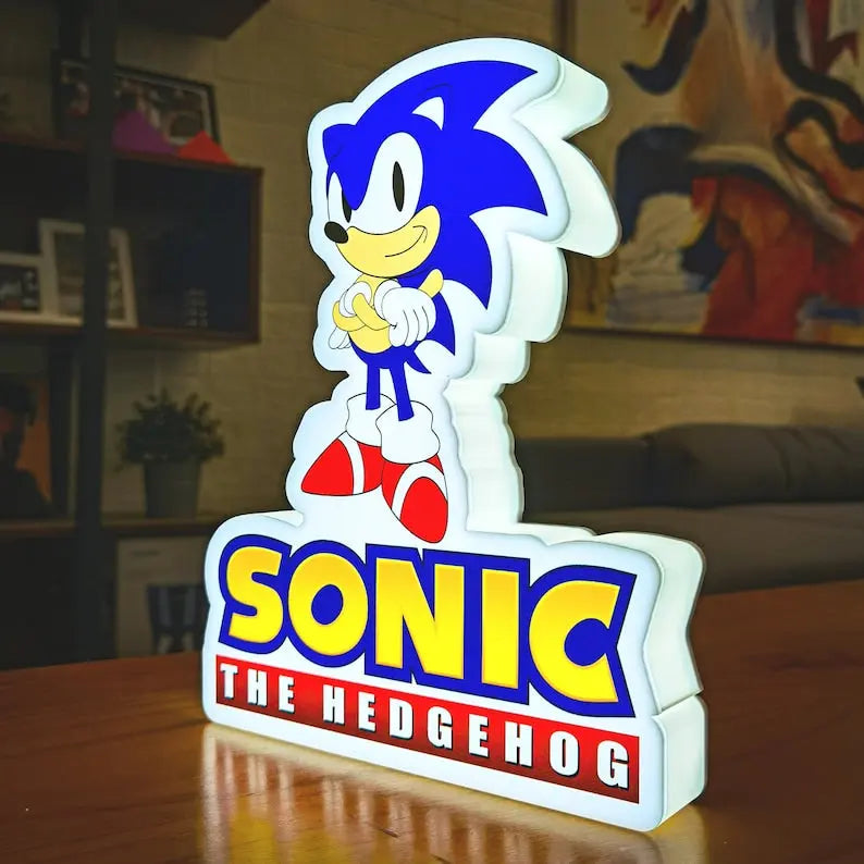 Sonic The Hedgehog Lightbox, Hedgehog Gifts, 3D Printed and Powered By USB with Dimming Function, Great For SEGA Fans FYLZGO