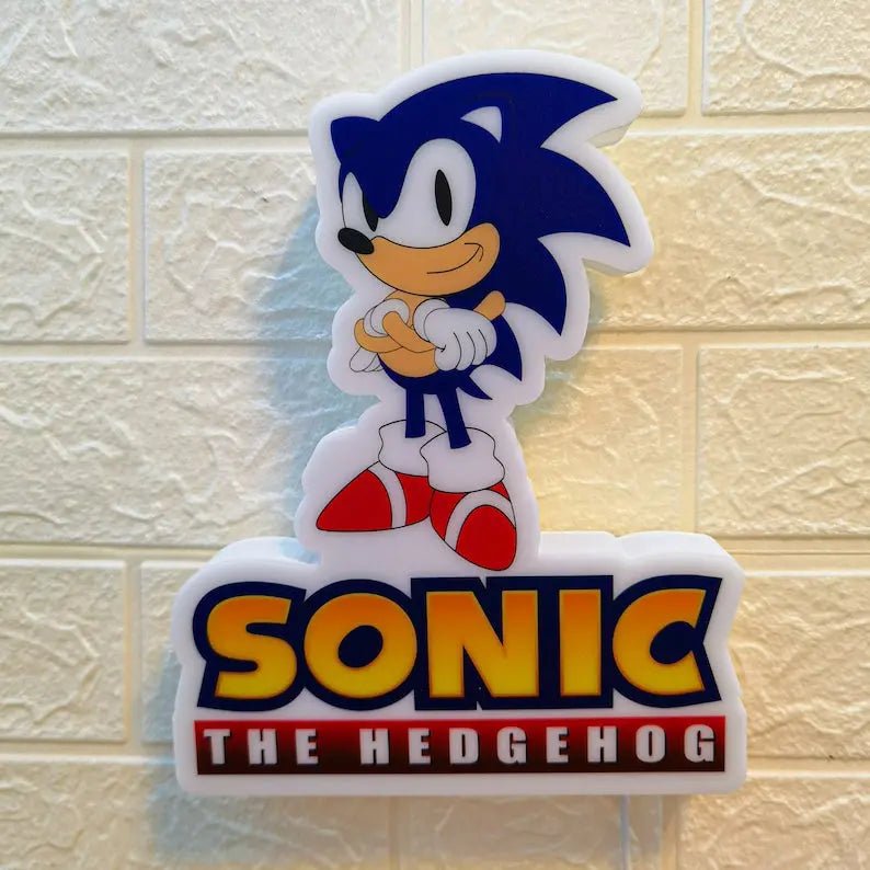 Sonic The Hedgehog Lightbox, Hedgehog Gifts, 3D Printed and Powered By USB with Dimming Function, Great For SEGA Fans FYLZGO