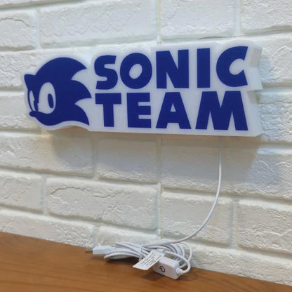 Sonic The Hedgehog Sonic Team Design Lightbox, Hedgehog Gifts, 3D Printed and Powered By USB with Dimming Function, Great For SEGA Fans FYLZGO Signs