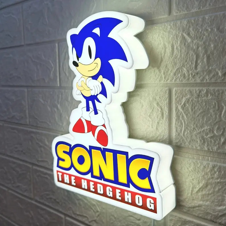 Sonic The Hedgehog Lightbox, Hedgehog Gifts, 3D Printed and Powered By USB with Dimming Function, Great For SEGA Fans FYLZGO