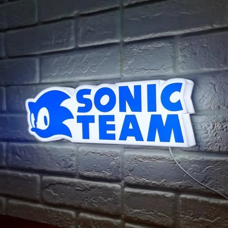 Sonic The Hedgehog Sonic Team Design Lightbox, Hedgehog Gifts, 3D Printed and Powered By USB with Dimming Function, Great For SEGA Fans FYLZGO Signs