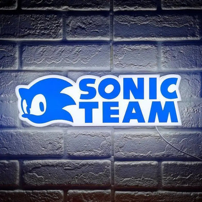Sonic The Hedgehog Sonic Team Design Lightbox, Hedgehog Gifts, 3D Printed and Powered By USB with Dimming Function, Great For SEGA Fans FYLZGO Signs