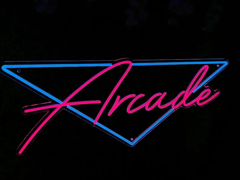 Retro Arcade Neon Sign - Your Arcade / Man-cave LED Sign / Vice Colors Sign FYLZGO Signs