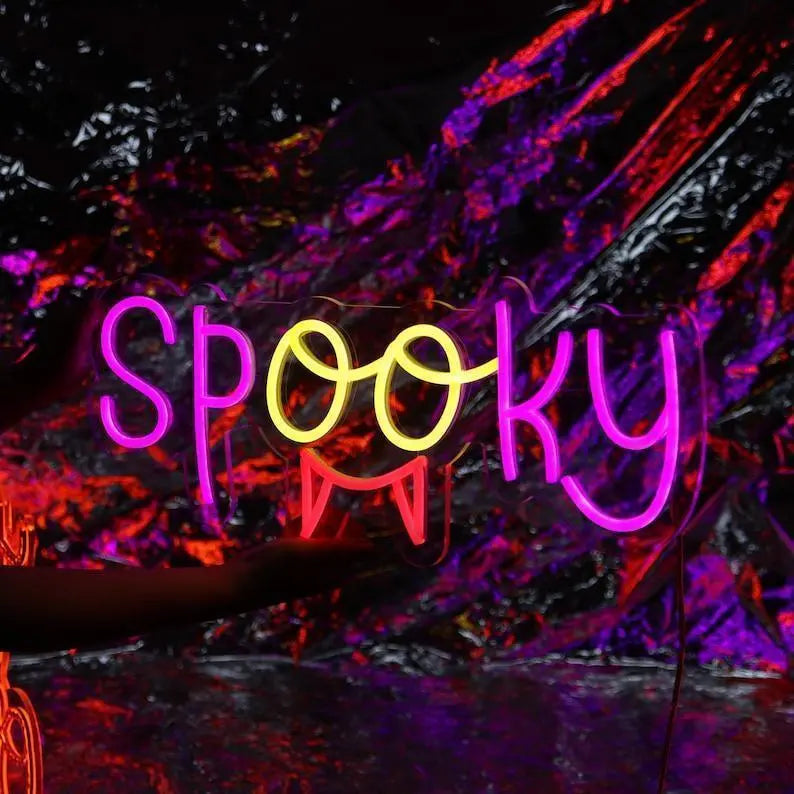 Spooky Neon Sign/Halloween Neon Sign/Home Wall Decor/Spooky Neon Sign/Halloween Party Decor Neon Sign/Halloween Neon Sign Spooky Kitchen FYLZGO Signs