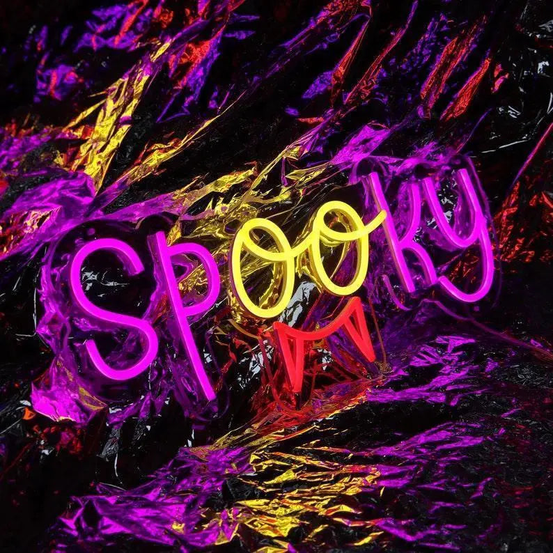 Spooky Neon Sign/Halloween Neon Sign/Home Wall Decor/Spooky Neon Sign/Halloween Party Decor Neon Sign/Halloween Neon Sign Spooky Kitchen FYLZGO Signs