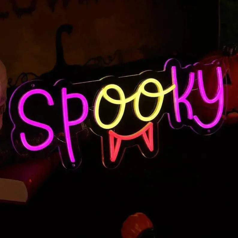 Spooky Neon Sign/Halloween Neon Sign/Home Wall Decor/Spooky Neon Sign/Halloween Party Decor Neon Sign/Halloween Neon Sign Spooky Kitchen FYLZGO Signs