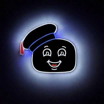 Marshmallow man Sign, Neon like, LED, Light, Marshmallow man Wall decor, Marshmallow man night light, edge Lit LED, fan art FYLZGO Signs