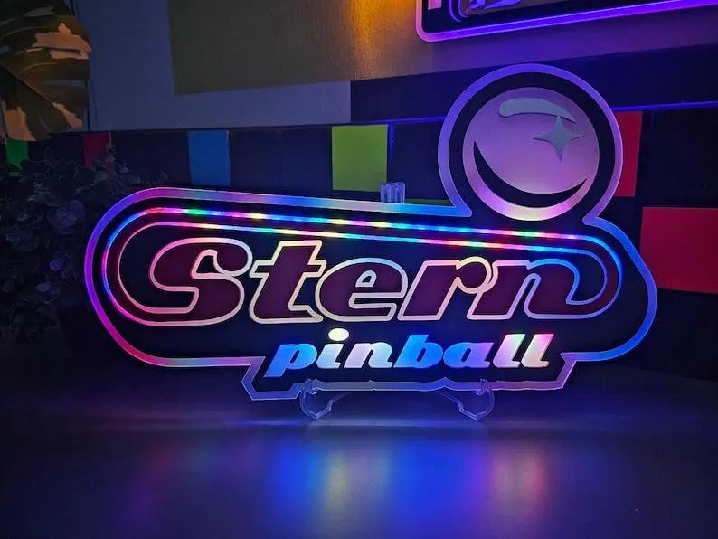 Pinball Logo Sign w/ Changeable Animation Light | Led - Neon Game Room Wall, Desk & Shelf Art FYLZGO Signs