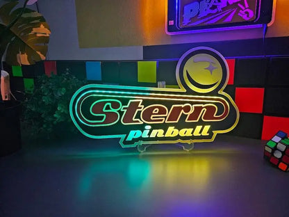 Pinball Logo Sign w/ Changeable Animation Light | Led - Neon Game Room Wall, Desk & Shelf Art FYLZGO Signs