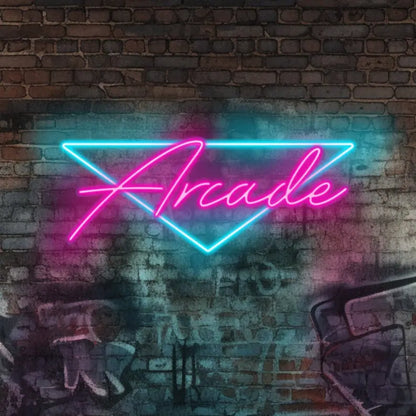 Retro Arcade Neon Sign - Your Arcade / Man-cave LED Sign / Vice Colors Sign FYLZGO Signs