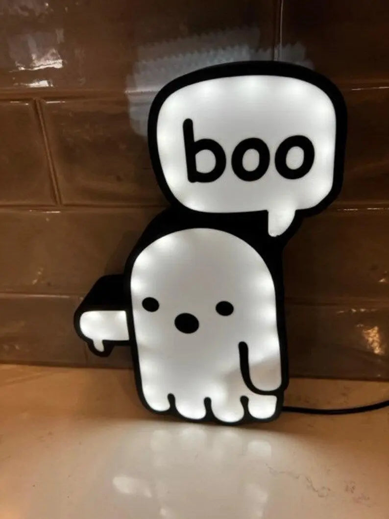 Boo Ghost Halloween Lightbox FYLZGO Signs