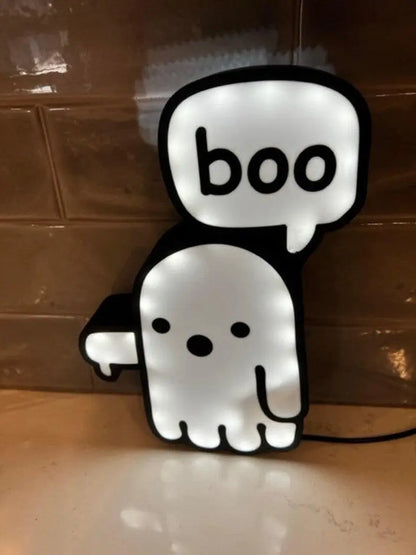Boo Ghost Halloween Lightbox FYLZGO Signs