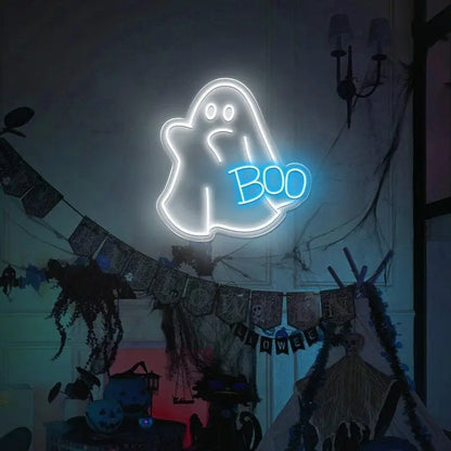 Ghost Boo Neon Sign, Boo Led Sign, Ghost Led Light, Halloween Ghost Sign, Halloween Party Led Sign, Halloween Decor Bedroom, Gift For Kids FYLZGO Signs