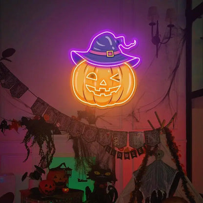 Halloween Decoration Light/ Evil Pumpkin Neon Sign/ Spooky Pumpkin Led Neon Light/ Neon Light Sign/ Halloween Home Decor/Pumpkin Neon Sign FYLZGO Signs