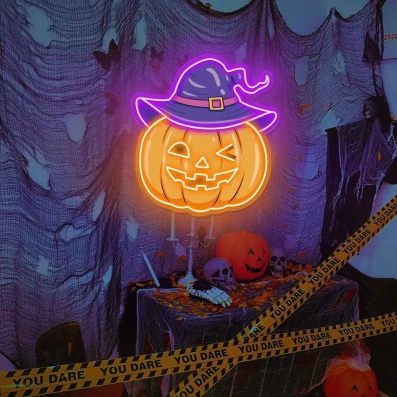 Halloween Decoration Light/ Evil Pumpkin Neon Sign/ Spooky Pumpkin Led Neon Light/ Neon Light Sign/ Halloween Home Decor/Pumpkin Neon Sign FYLZGO Signs