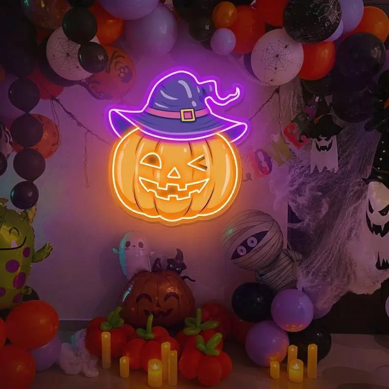 Halloween Decoration Light/ Evil Pumpkin Neon Sign/ Spooky Pumpkin Led Neon Light/ Neon Light Sign/ Halloween Home Decor/Pumpkin Neon Sign FYLZGO Signs