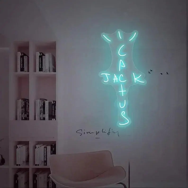 CACTUS JACK Neon Sign, Neon Light Sign for Pub Bar Wall Decoration, Rap Talking West coast Bedroom Wall Decor, Bar Hip-Hop Pub Party Decor FYLZGO Signs