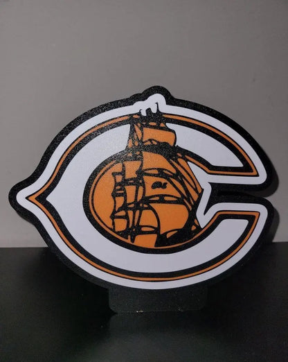 3D Printed Team Lightbox, Football fans, Team Sports, Lightbox Mancave gifts FYLZGO Signs