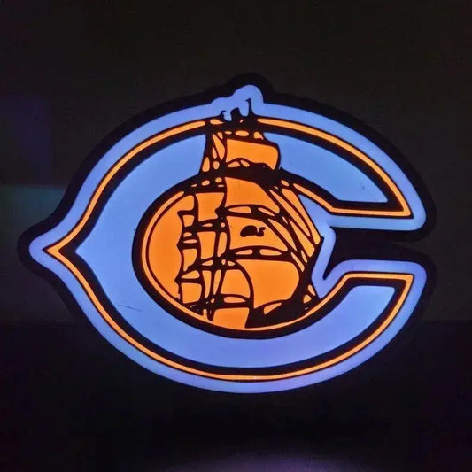 3D Printed Team Lightbox, Football fans, Team Sports, Lightbox Mancave gifts FYLZGO Signs