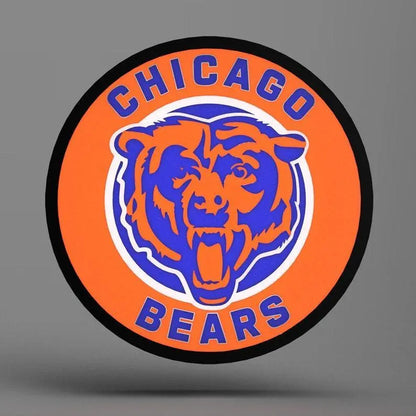 Chicago Bears Round Logo inspired - LED Lightbox - Lamp/Sign FYLZGO Signs