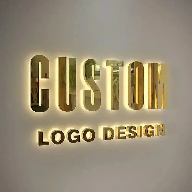 Custom 3D Metal Backlit Signs – Stainless Steel Business Sign FYLZGO Signs
