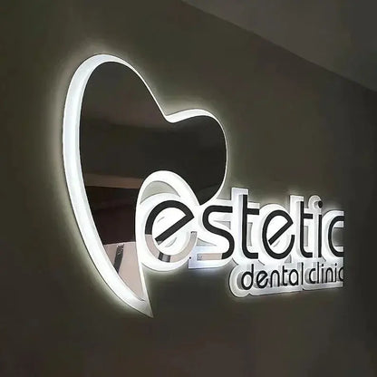 Custom 3D Metal Backlit Signs – Stainless Steel Business Sign FYLZGO Signs