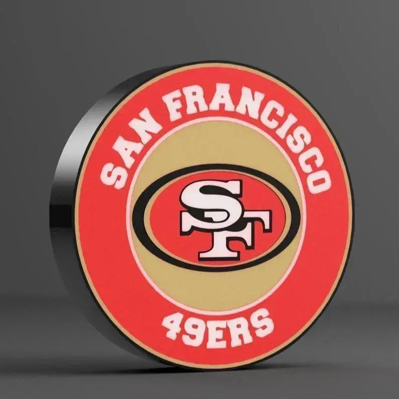 San Francisco 49’ers Lightbox LED RGB w/Remote. 3d Art, Sign, Table sign, Bar art 10x9. Usb powered FYLZGO Signs