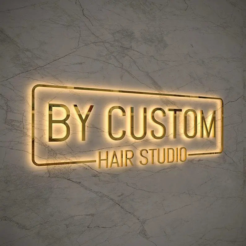 Custom 3D Metal Backlit Signs – Stainless Steel Business Sign FYLZGO Signs