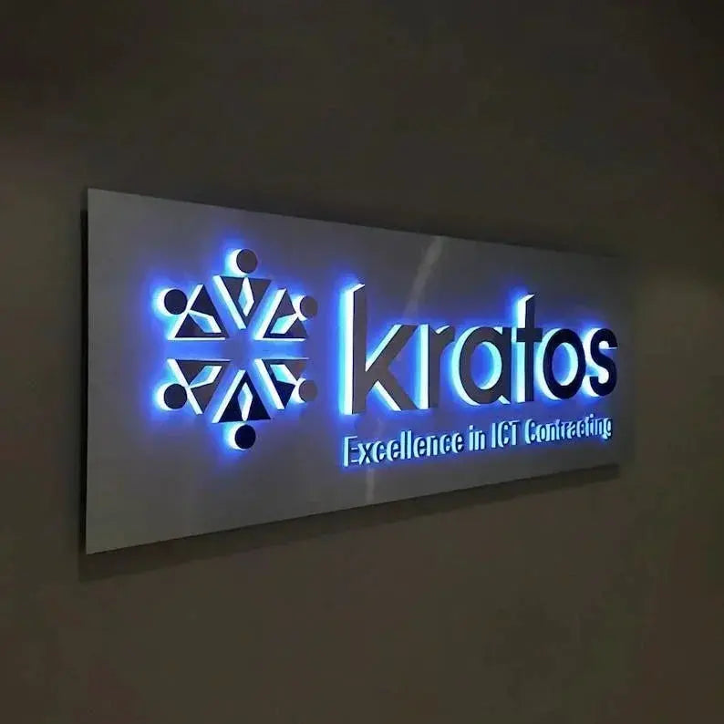 Custom 3D Metal Backlit Signs – Stainless Steel Business Sign FYLZGO Signs