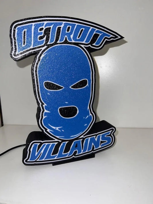 Detroit Lions LED Sign, Wall Decor, Football Sign, NFL, Gift for Him, Mancave Villains FYLZGO Signs