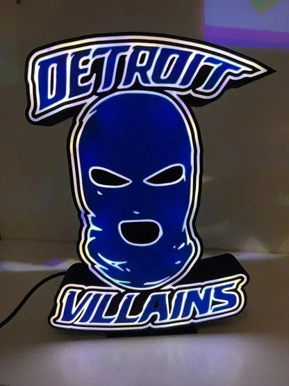 Detroit Lions LED Sign, Wall Decor, Football Sign, NFL, Gift for Him, Mancave Villains FYLZGO Signs