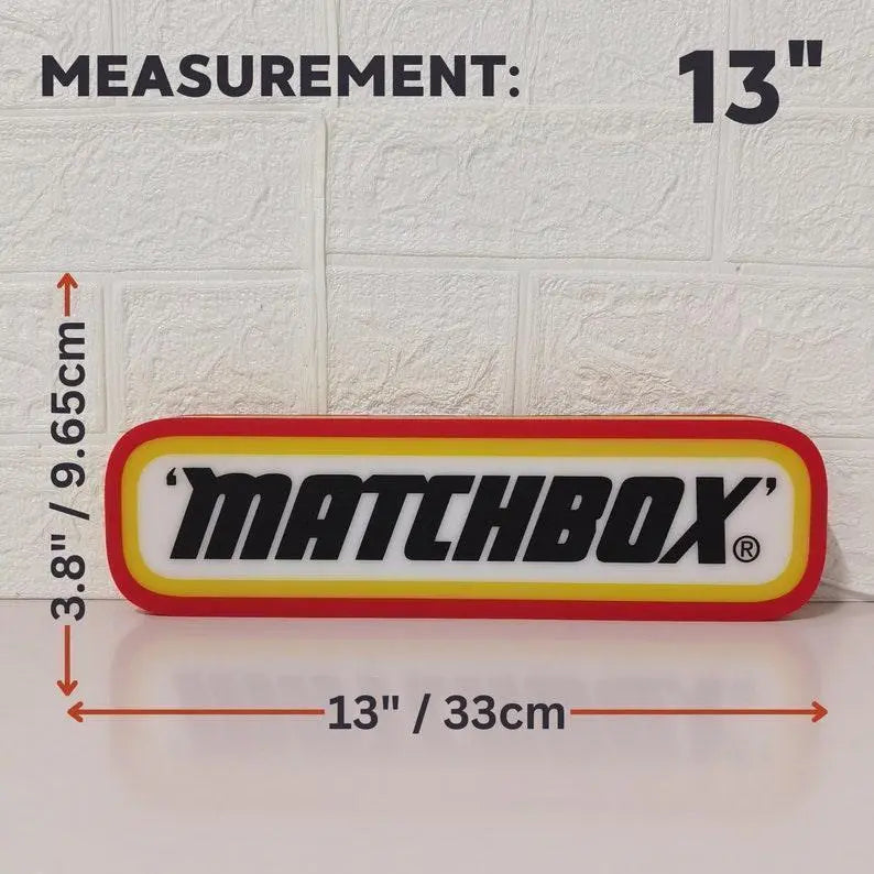 Matchbox Logo Inspired LED Lightbox, Dimmable & USB Powered, Perfect for Matchbox car collectors FYLZGO Signs