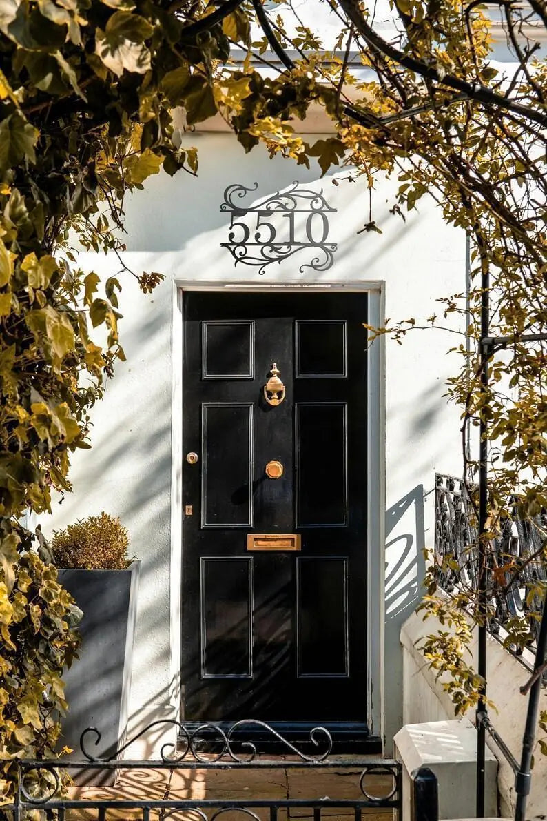 Metal House Number Sign | Address Sign | Custom Address | Traditional Address Sign | Metal Address Sign | Address Numbers | Address Plaque FYLZGO Signs