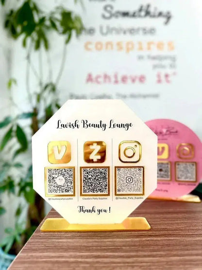 Mini qr code sign, QR Code Sign Social Media, QR Code Display Sign Acrylic, Custom QR Code Sign, Payment Method Sign, Custom Logo Sign FYLZGO Signs