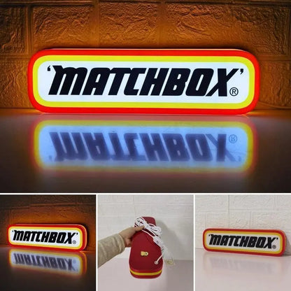 Matchbox Logo Inspired LED Lightbox, Dimmable & USB Powered, Perfect for Matchbox car collectors FYLZGO Signs