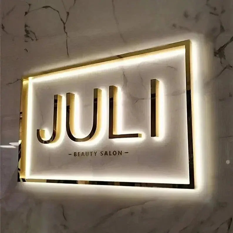 Custom 3D Metal Backlit Signs – Stainless Steel Business Sign FYLZGO Signs