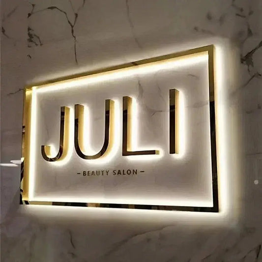 Custom 3D Metal Backlit Signs – Stainless Steel Business Sign FYLZGO Signs