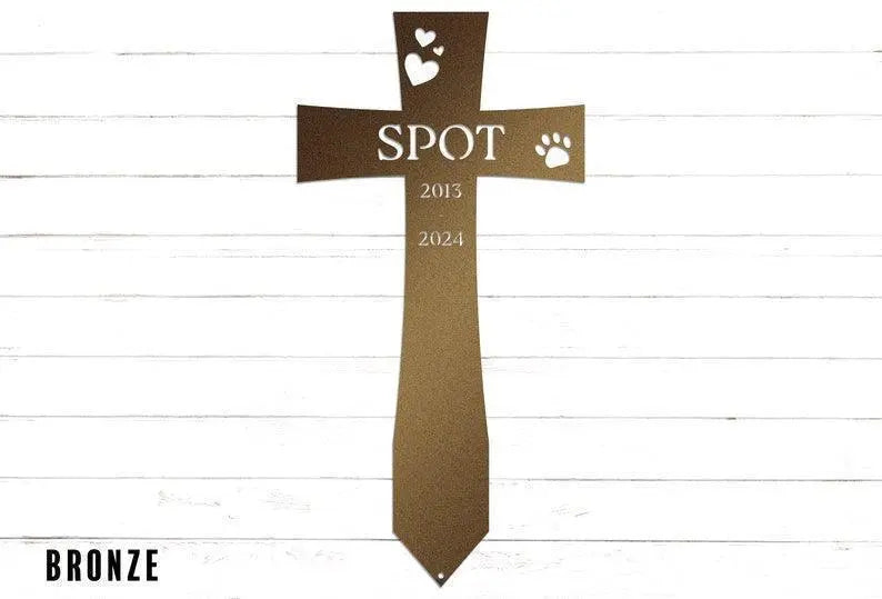 Cross Pet Memorial Personalized Garden Stake | Pet Grave Marker | Pet Loss | Sympathy Gift | Yard Art | Garden Decor | Gift for Her FYLZGO Signs
